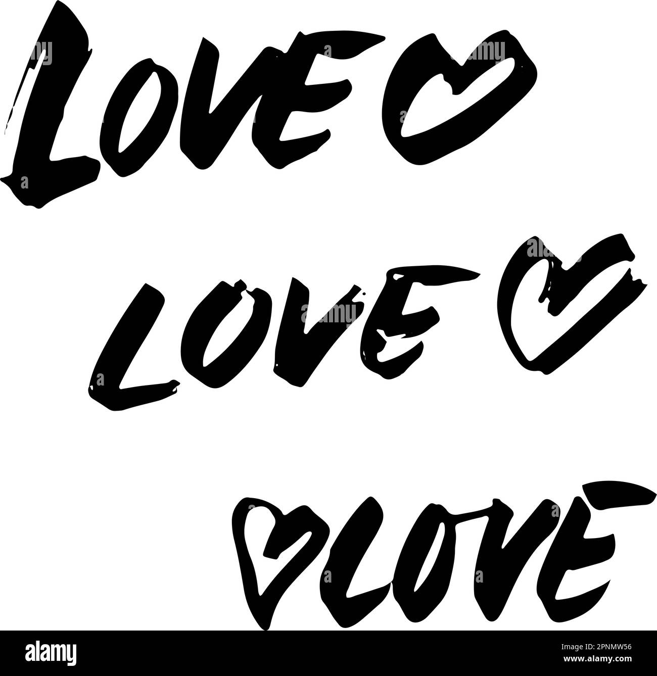 Modern Brush Love and Heart Lettering Set Stock Vector Image & Art Alamy