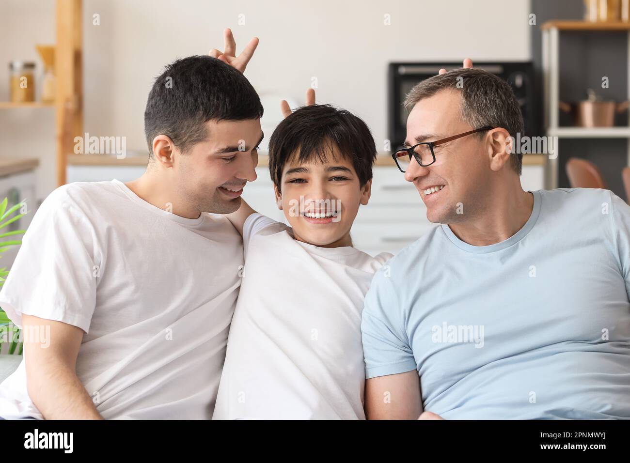 Grandfather and son funny hi-res stock photography and images - Alamy