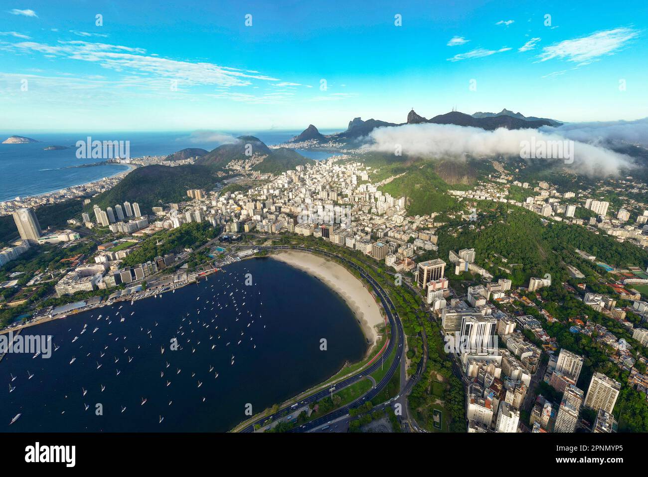 Aerial View of Rio de Janeiro City With Mountains and Guanabara Bay ...