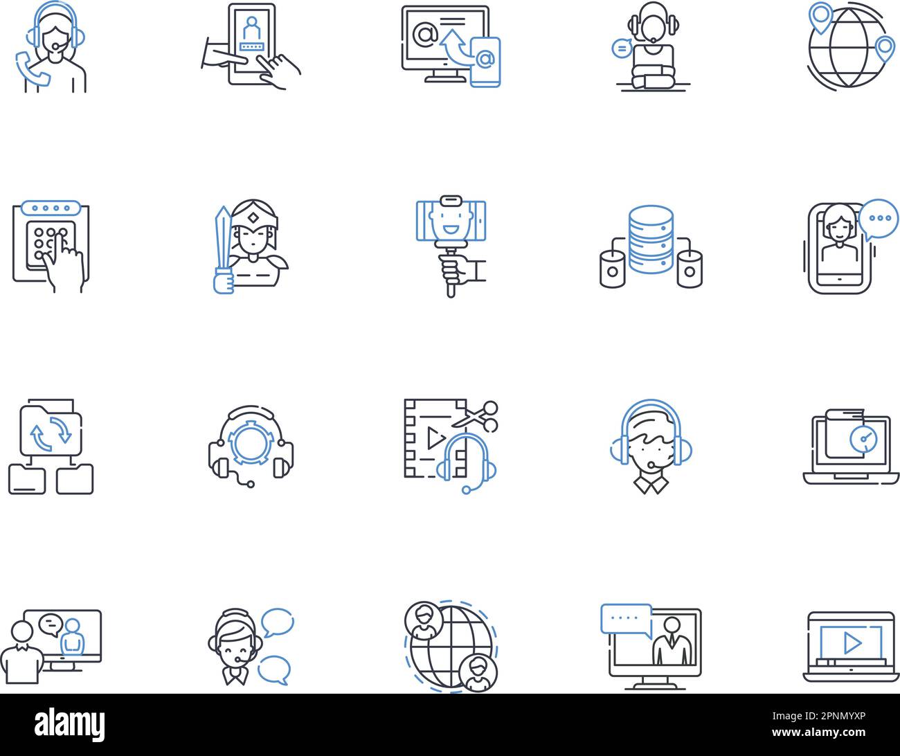 Camera line icons collection. Shutter, Lens, Flash, Exposure, Aperture ...