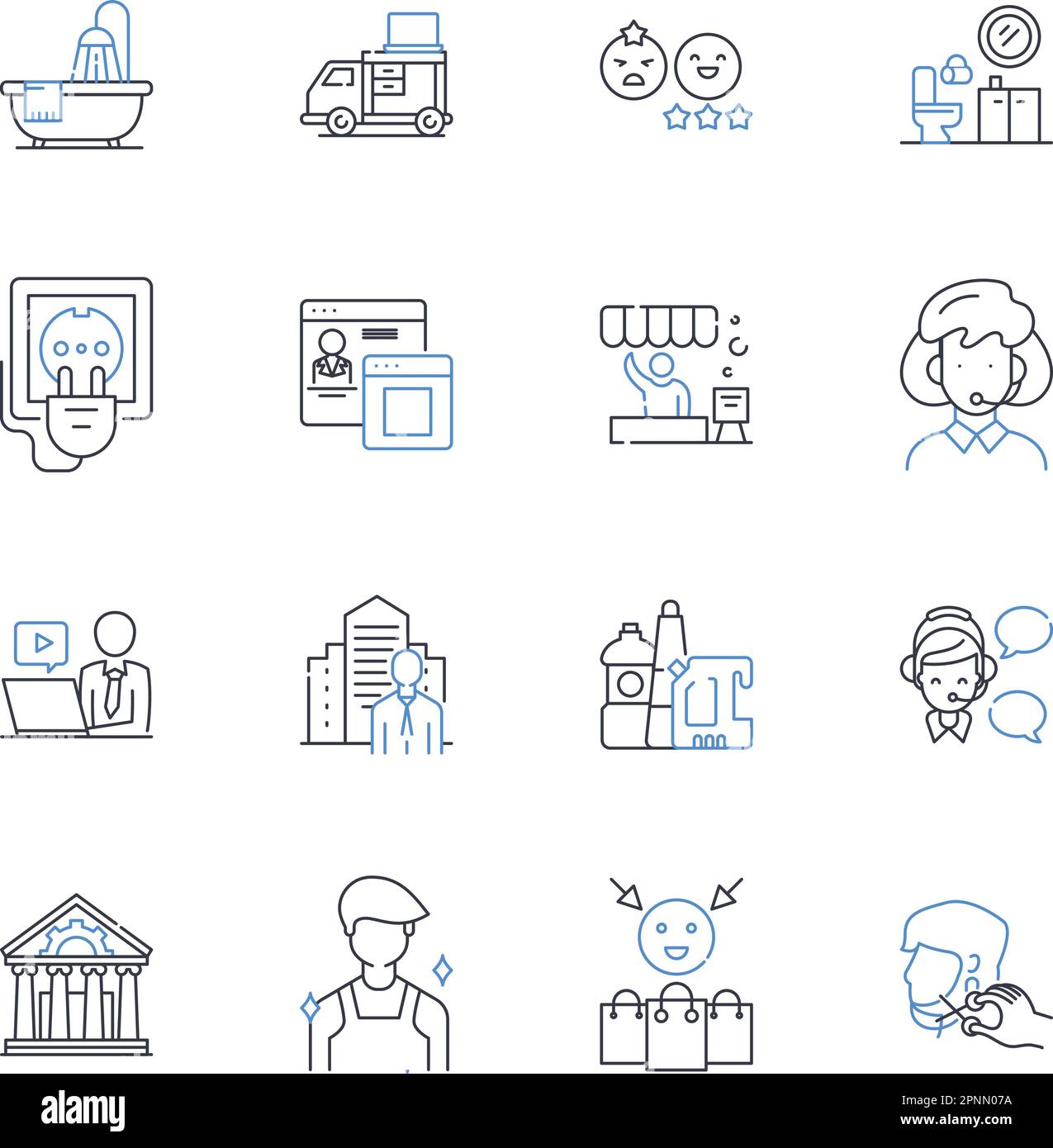 Neighborhood line icons collection. Community, Charm, Diversity, Unity 