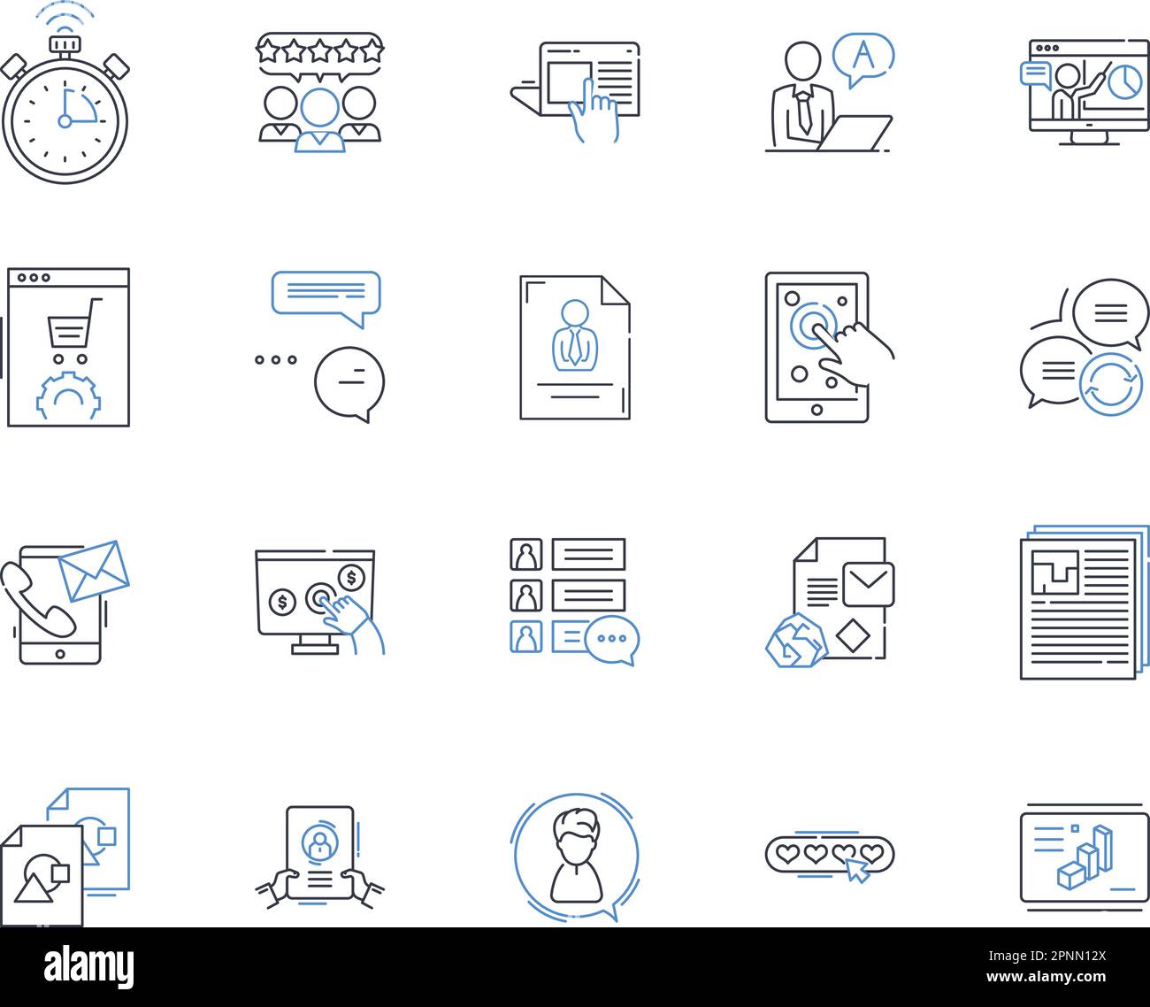 Operational efficiency line icons collection. Streamlining, Productivity, Optimization, Automation, Process, Standardization, Workflow vector and Stock Vector