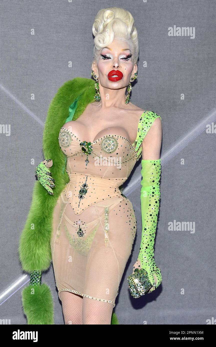 New York, USA. 19th Apr, 2023. Amanda Lepore attends Mugler H&M Global Launch Event in New York, NY, April 19, 2023. (Photo by Anthony Behar/Sipa USA) Credit: Sipa USA/Alamy Live News Stock Photo