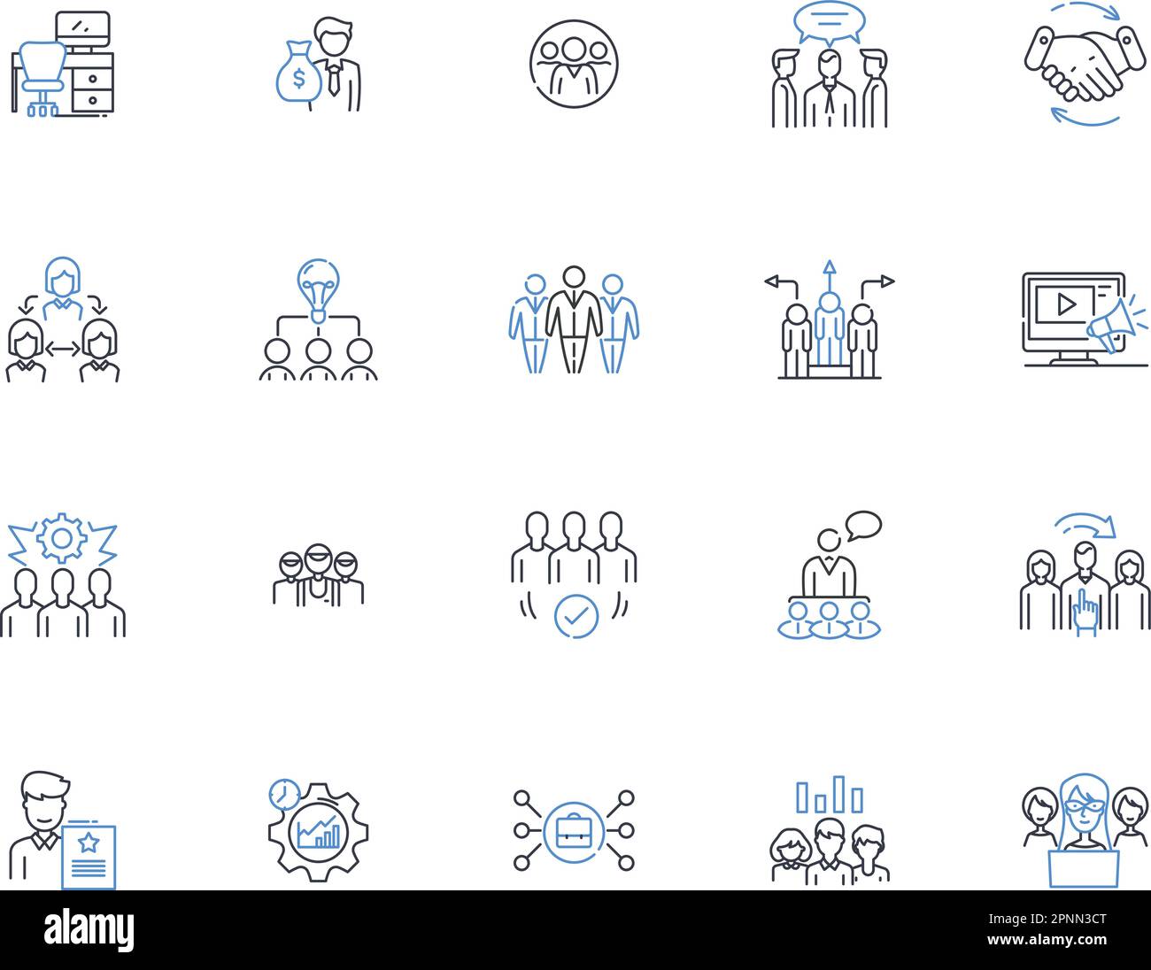 Collective line icons collection. Collaboration, Unity, Group, Community, Alliance, Association, Cohesion vector and linear illustration. Mutualism Stock Vector
