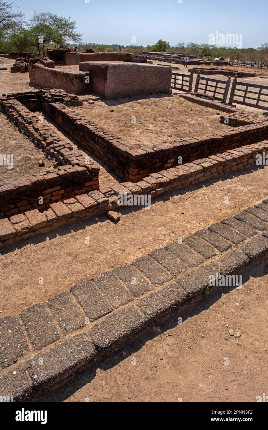 Lothal was one of the southernmost sites of the ancient Indus Valley civilization, located in the Bhal region of the Indian state of Gujarat, India. Stock Photo