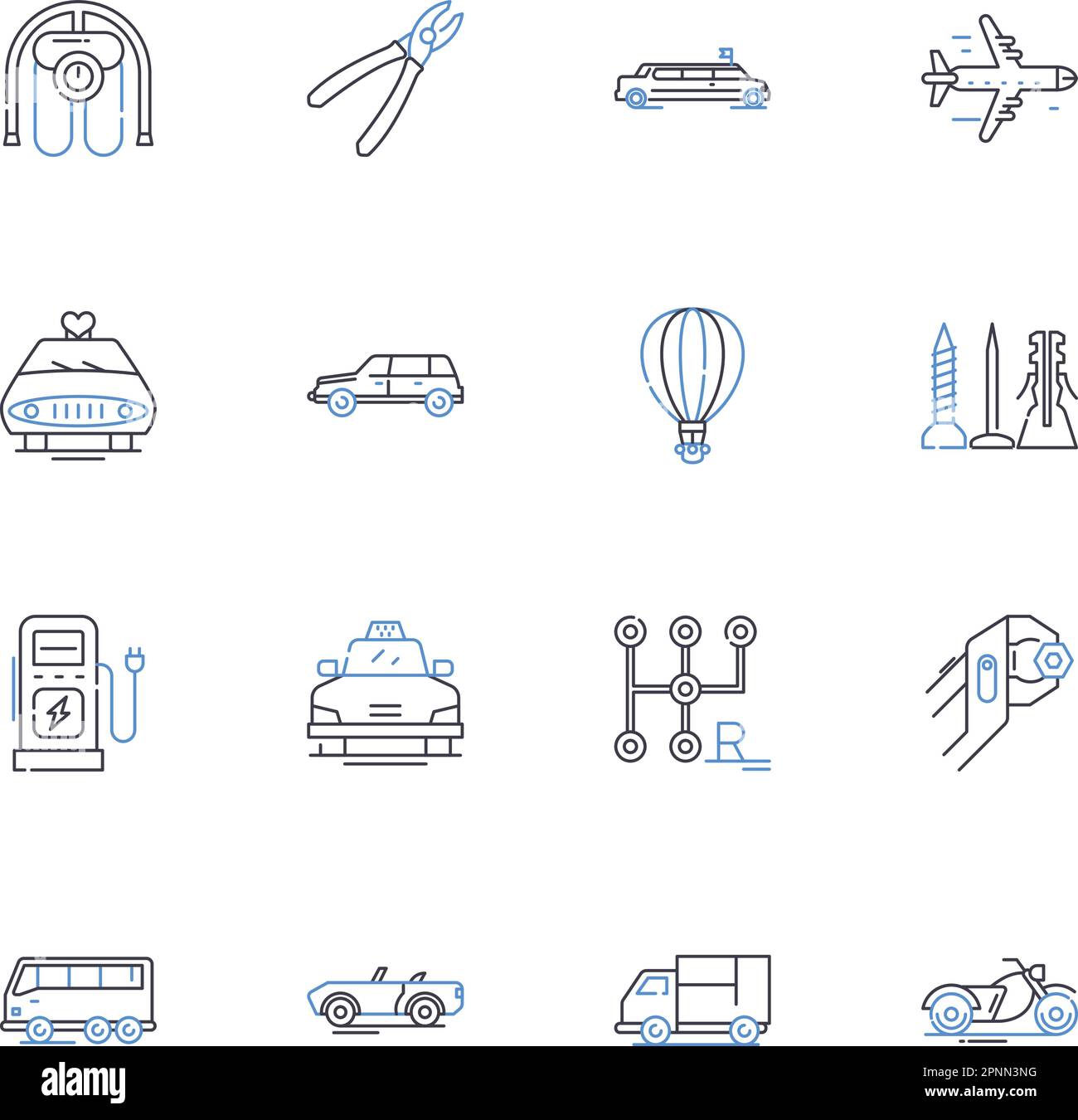 Luggage delivery line icons collection. Transport, Convenience ...