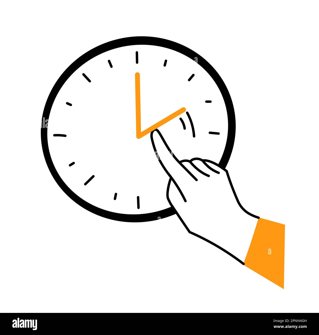 Finger points to the hand of the clock Stock Vector Image & Art Alamy