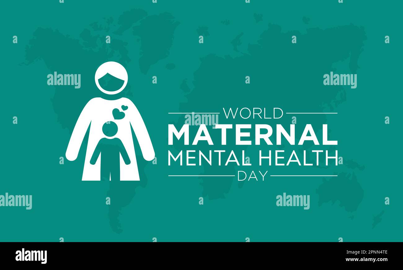 World maternal mental health day. Vector template for banner, greeting