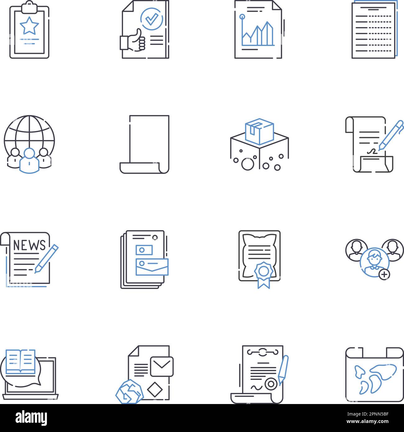 HR documents line icons collection. recruitment, onboarding ...