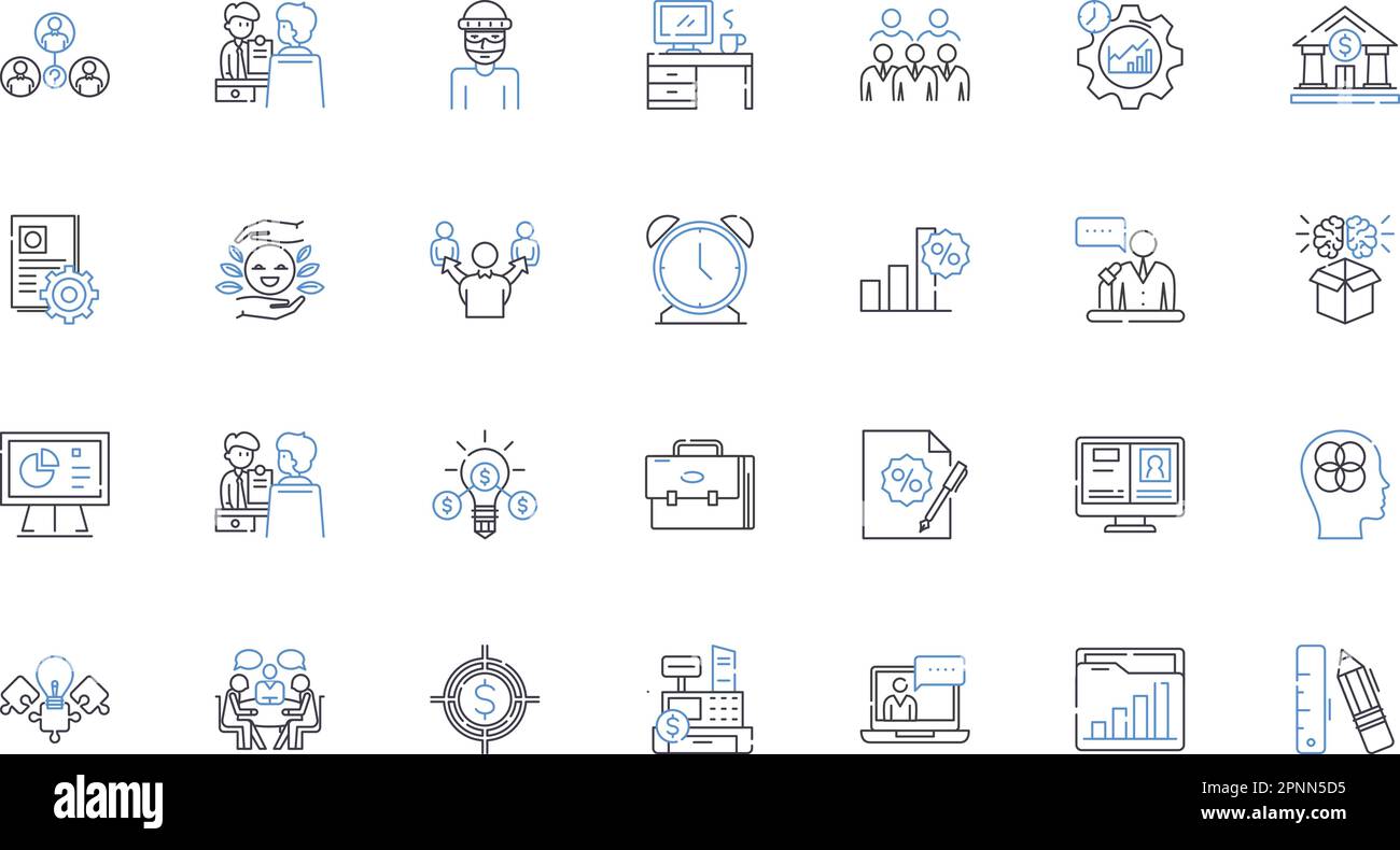 Cost analysis line icons collection. Profitability, Budgeting, Expenses, Forecasting, Accounting, Costing, Evaluation vector and linear illustration Stock Vector