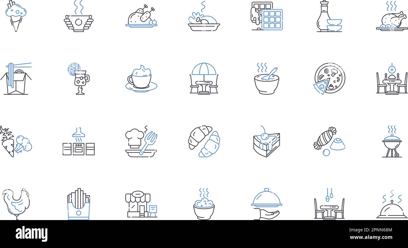 Flavorful food line icons collection. Exquisite, Delectable, Savory