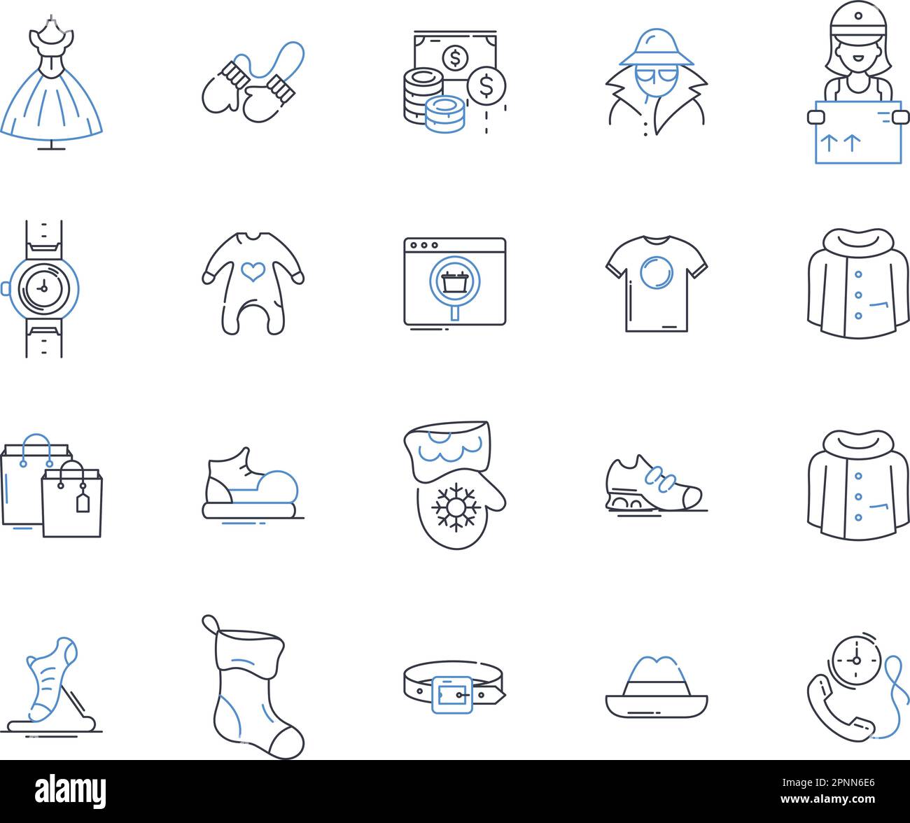 Shoppe and buyer line icons collection. Purchase, Retail, Customer