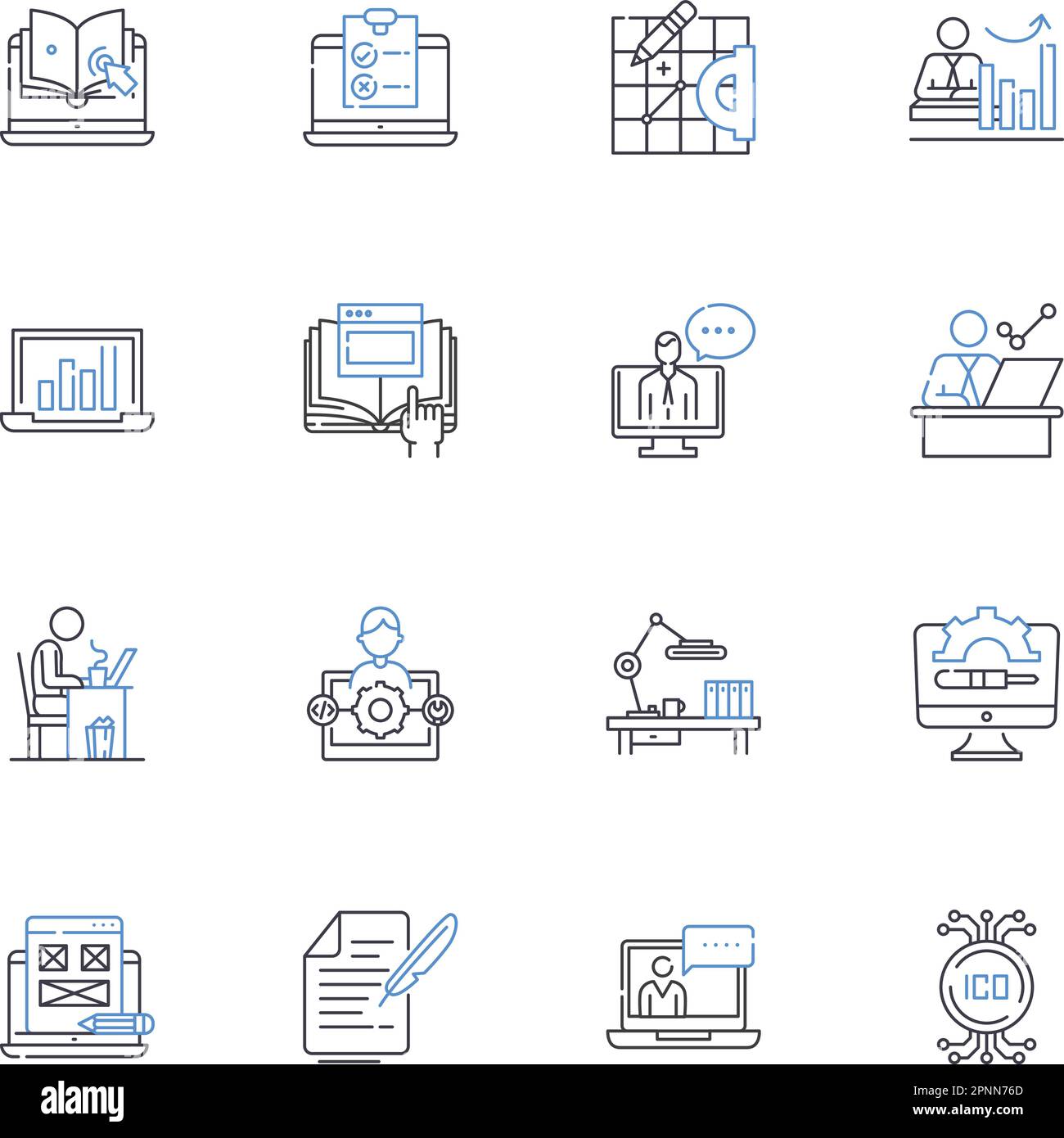 Working partnership line icons collection. Collaboration, Synergy ...