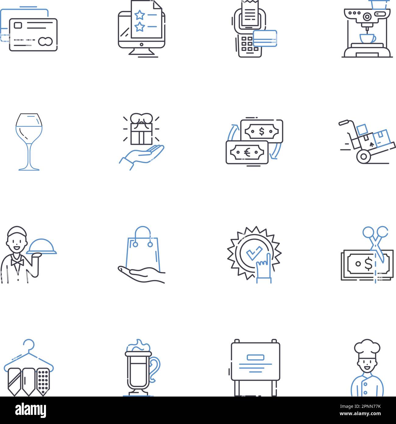 Bakery line icons collection. Muffins, Croissants, Bagels, Scs ...