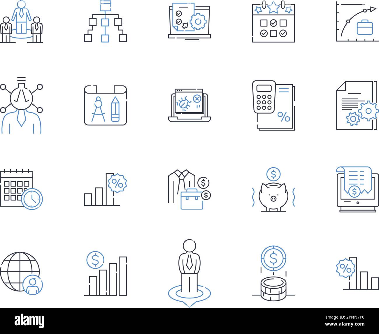 Wage earnings line icons collection. Income, Salary, Paycheck, Compensation, Earnings, Wages, Remuneration vector and linear illustration. Stipend Stock Vector