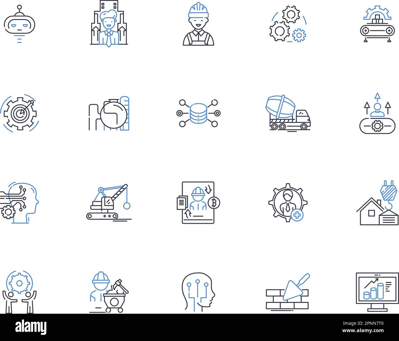 Operational line icons collection. Efficiency, Functionality, Optimization, Streamlining, Integration, Coordination, Workflow vector and linear Stock Vector