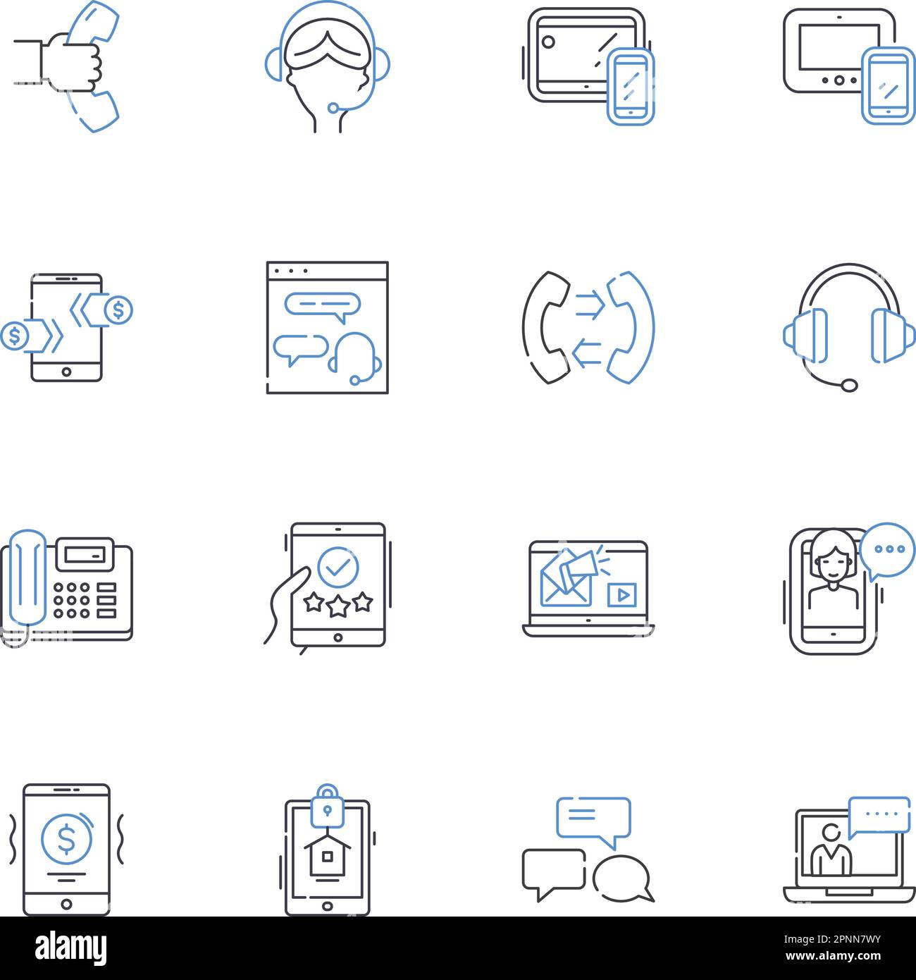 Windows line icons collection. Operating-system, Interface, Upgrade, Update, Compatibility, Desktop, Start-menu vector and linear illustration. File Stock Vector
