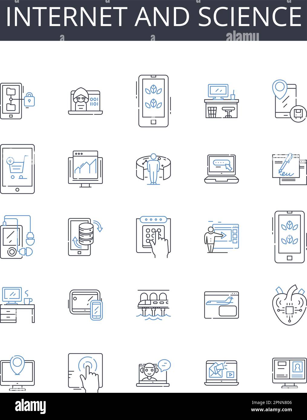 Internet and science line icons collection. Pricing, Optimization, Strategy, Forecasting, Yield, Analytics, Accruals vector and linear illustration Stock Vector