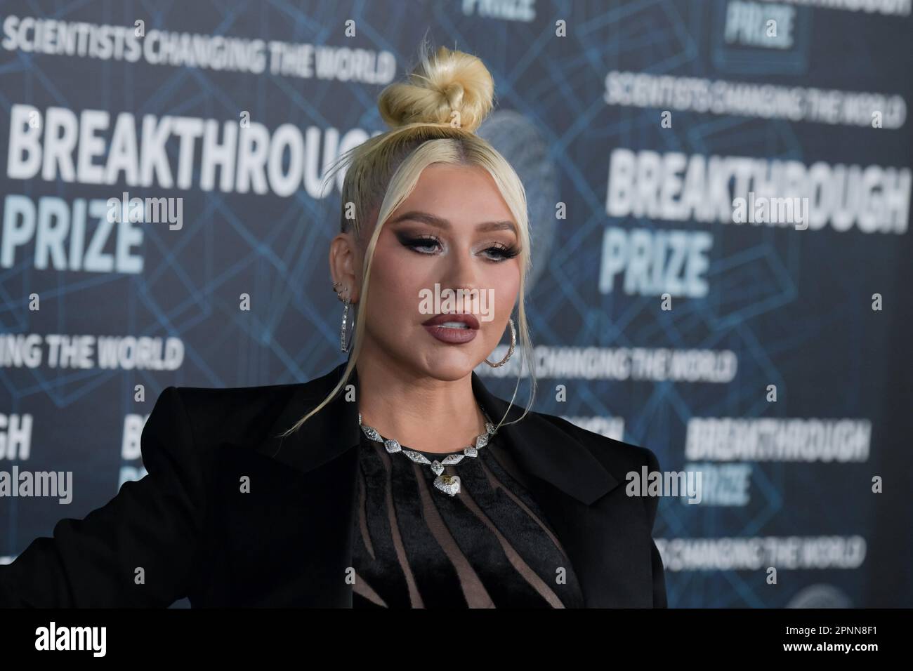 April 15, 2023, Los Angeles, California, USA: Christina Aguilera attends the 9th Annual Breakthrough Prize Ceremony. (Credit Image: © Billy Bennight/ZUMA Press Wire) EDITORIAL USAGE ONLY! Not for Commercial USAGE! Stock Photo