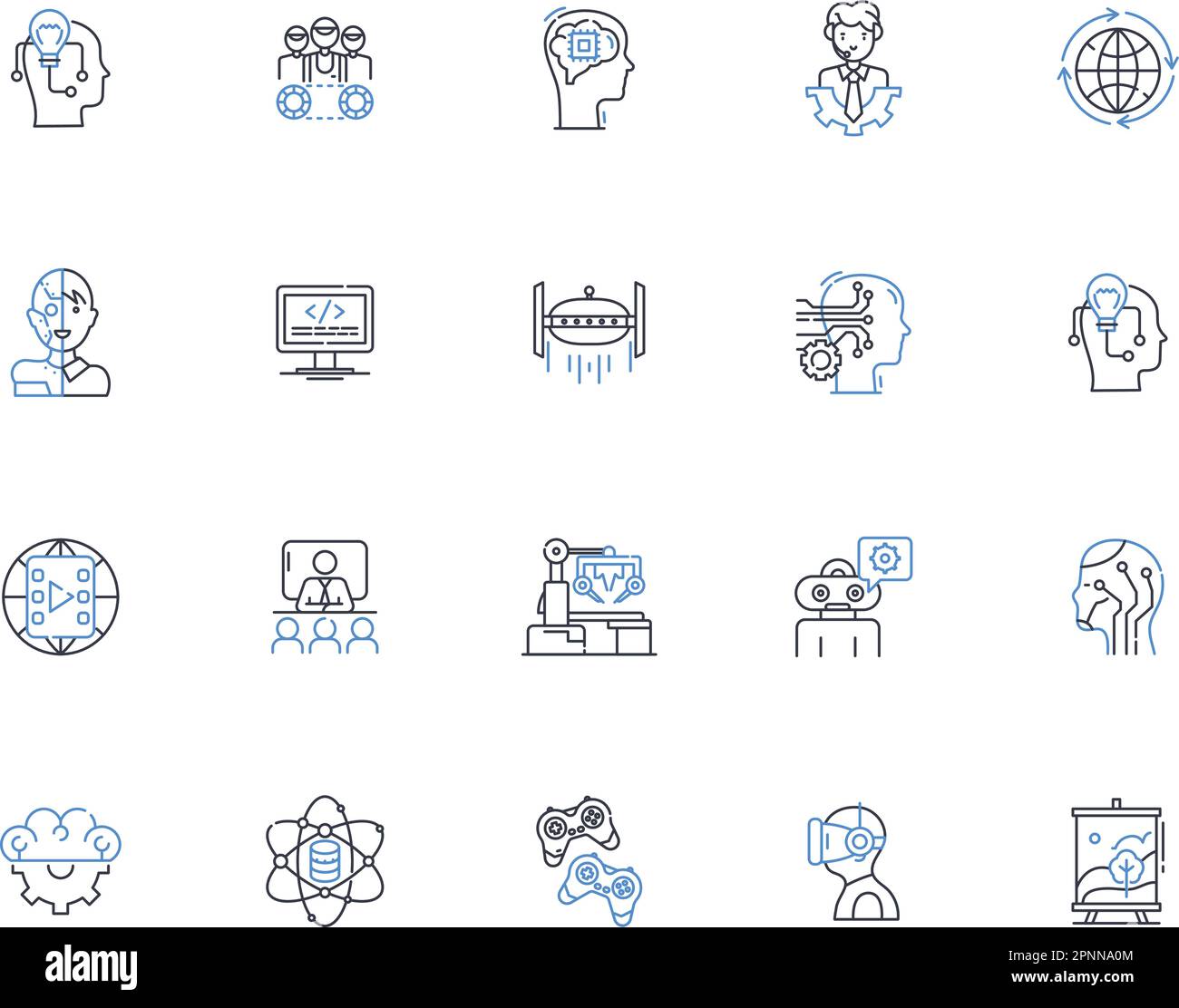 Public business line icons collection. Transparency, Accountability, Civic-mindedness, Community, Service, Responsiveness, Openness vector and linear Stock Vector
