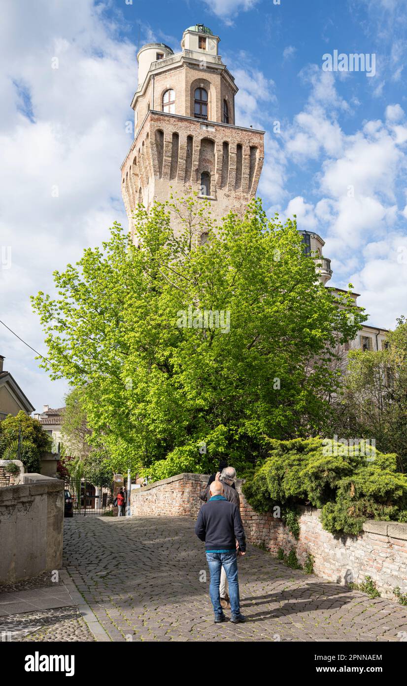 Padua, Italy. April 2023.  The Specola tower is the headquarters of the Astronomical Observatory of Padua. Stock Photo