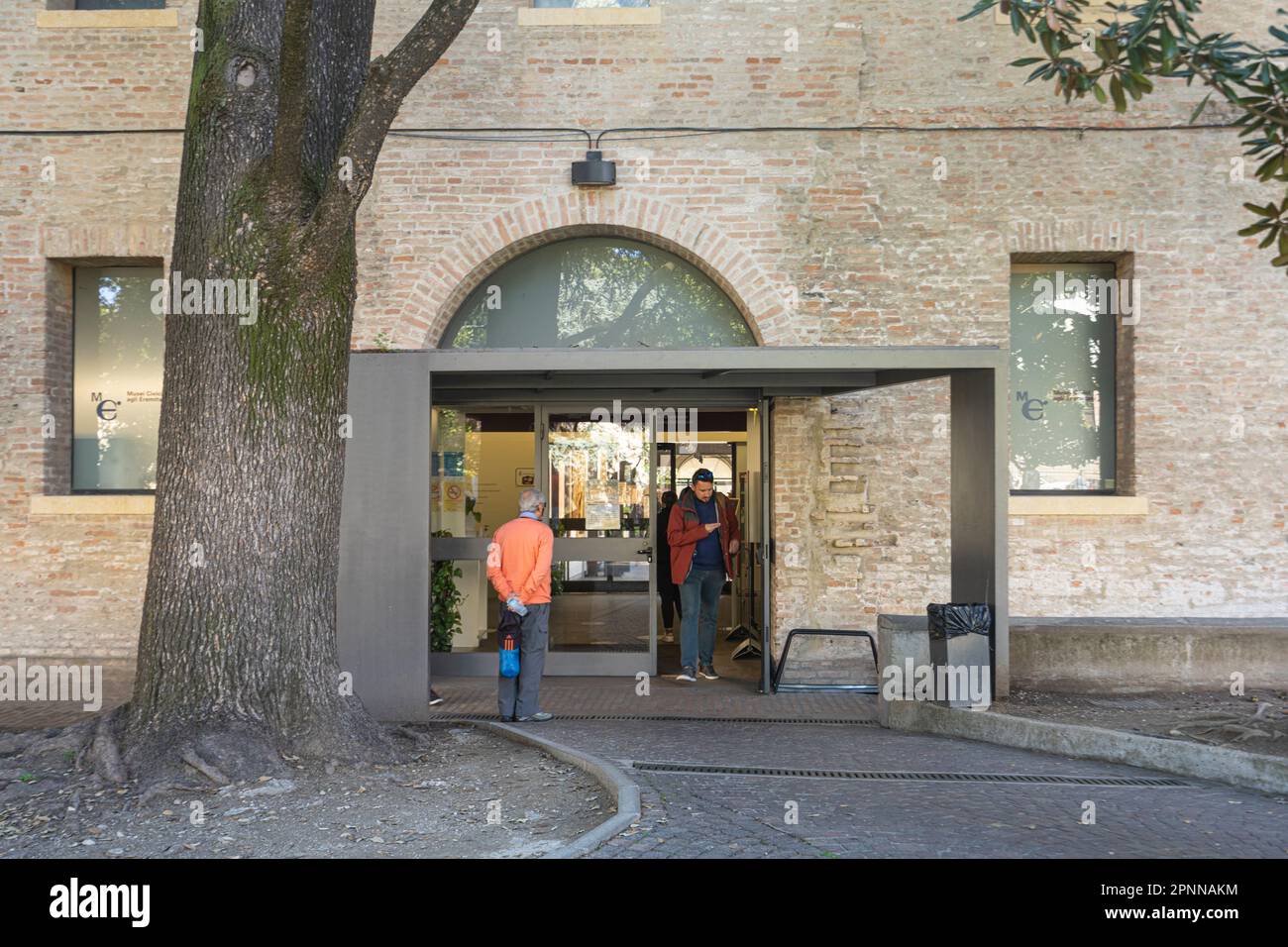 Padua, Italy. April 2023.  the entrance to the Musei Civici Eremitani, a museum with Roman and pre-Roman finds, as well as works of art from the 14th- Stock Photo