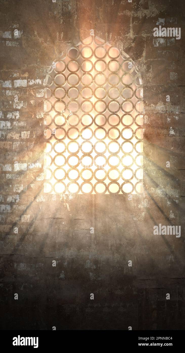 Mosque window with bright light background Stock Photo - Alamy