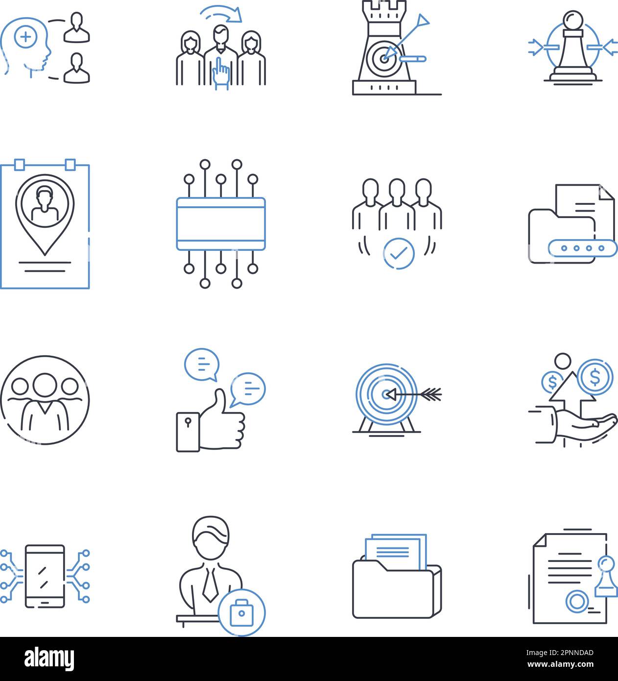 Strategic alliances line icons collection. Partnership, Collaboration ...