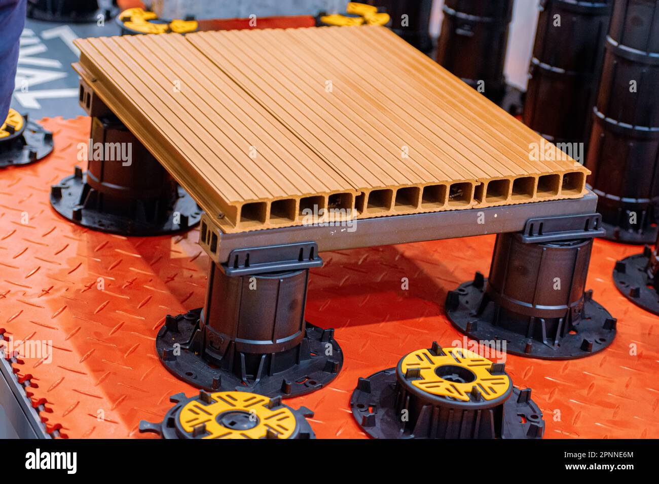 Supports for raised floors. Terrace covering Stock Photo - Alamy
