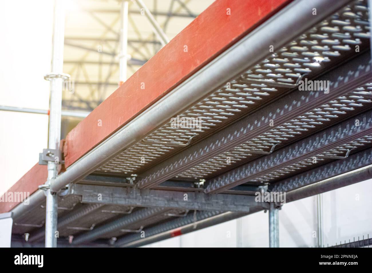 Metal scaffolding. Support frame system Stock Photo - Alamy