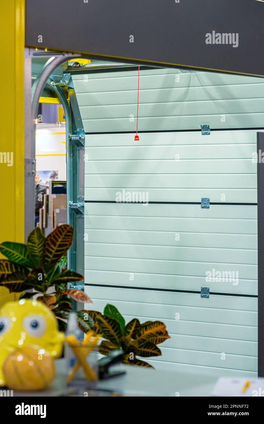 Automatic sectional metal garage doors Stock Photo Alamy