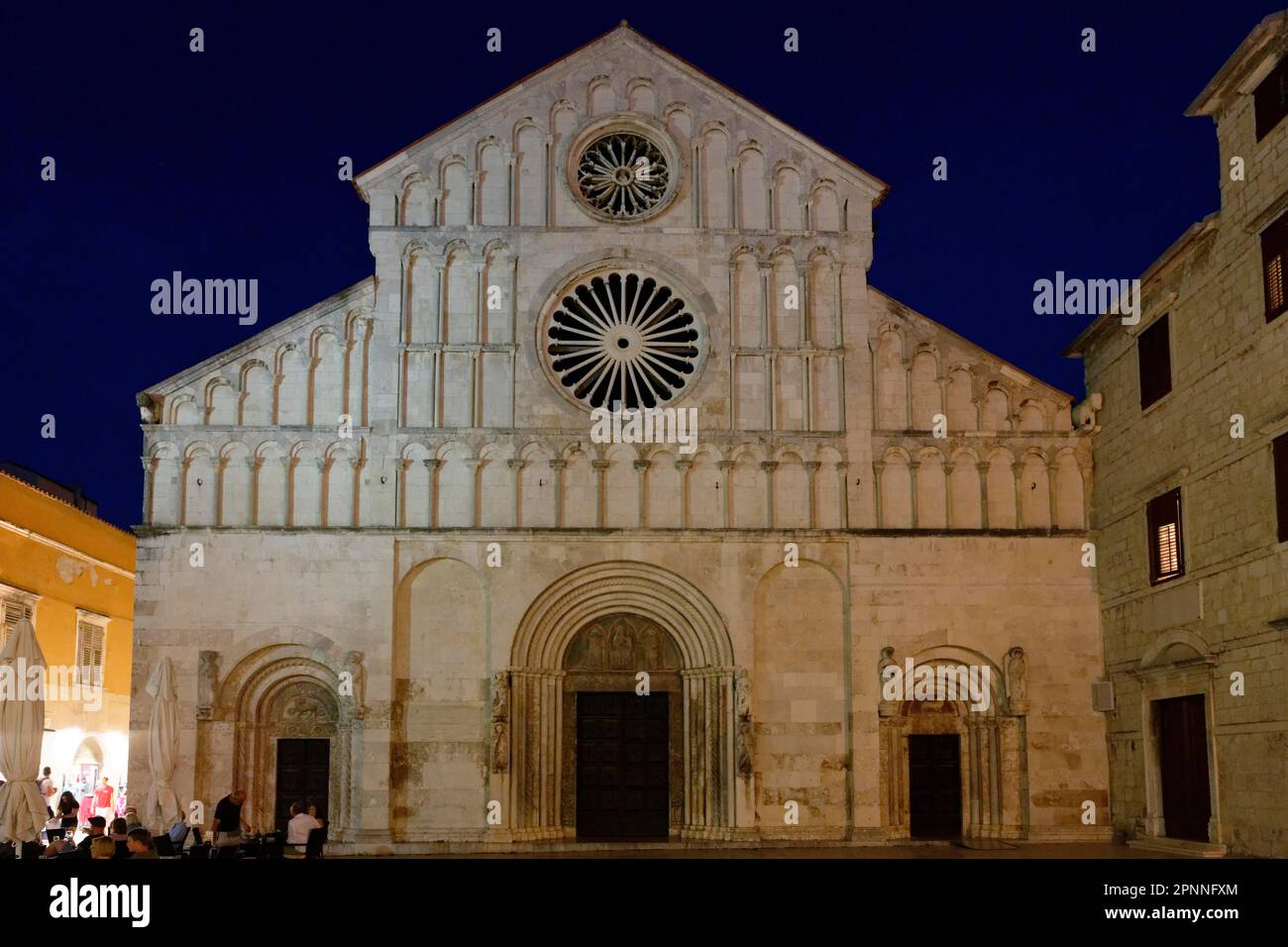 Church of Sveti Stosija, night view, Zadar, Zadarska, Croatia Stock ...