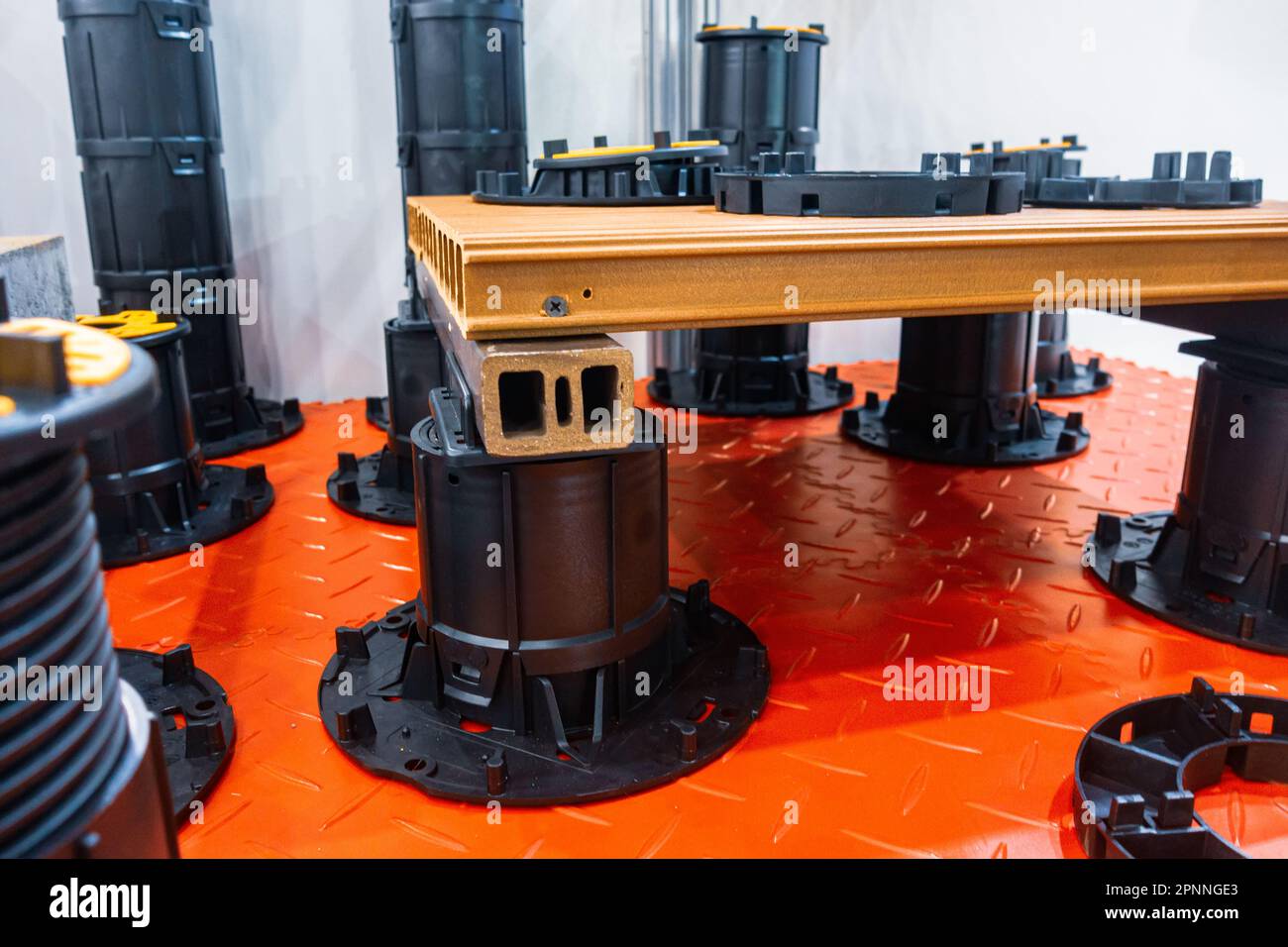 Supports for raised floors. Terrace covering Stock Photo - Alamy