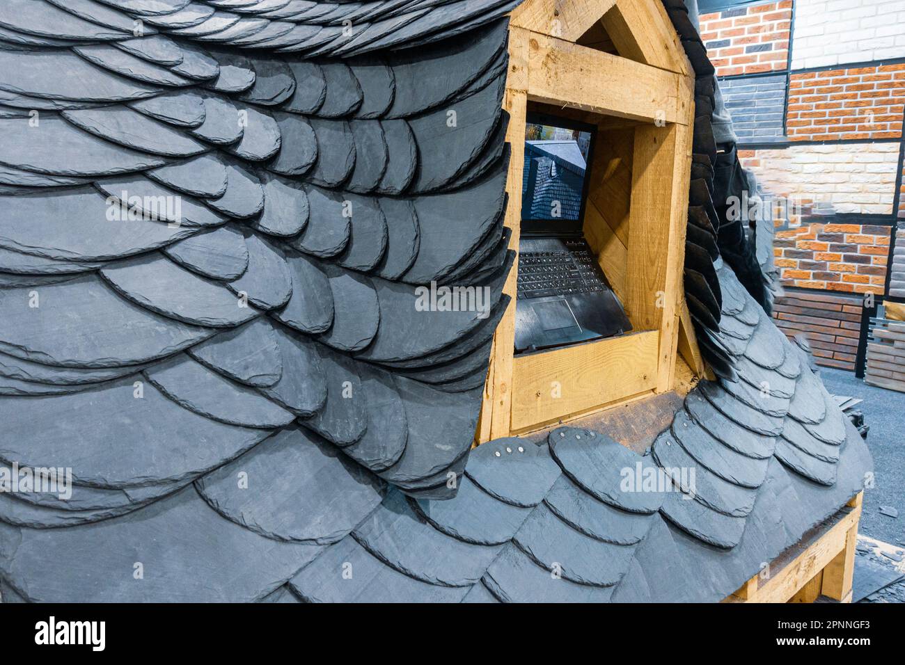 Slate roof. Slate roofs and facades Stock Photo Alamy