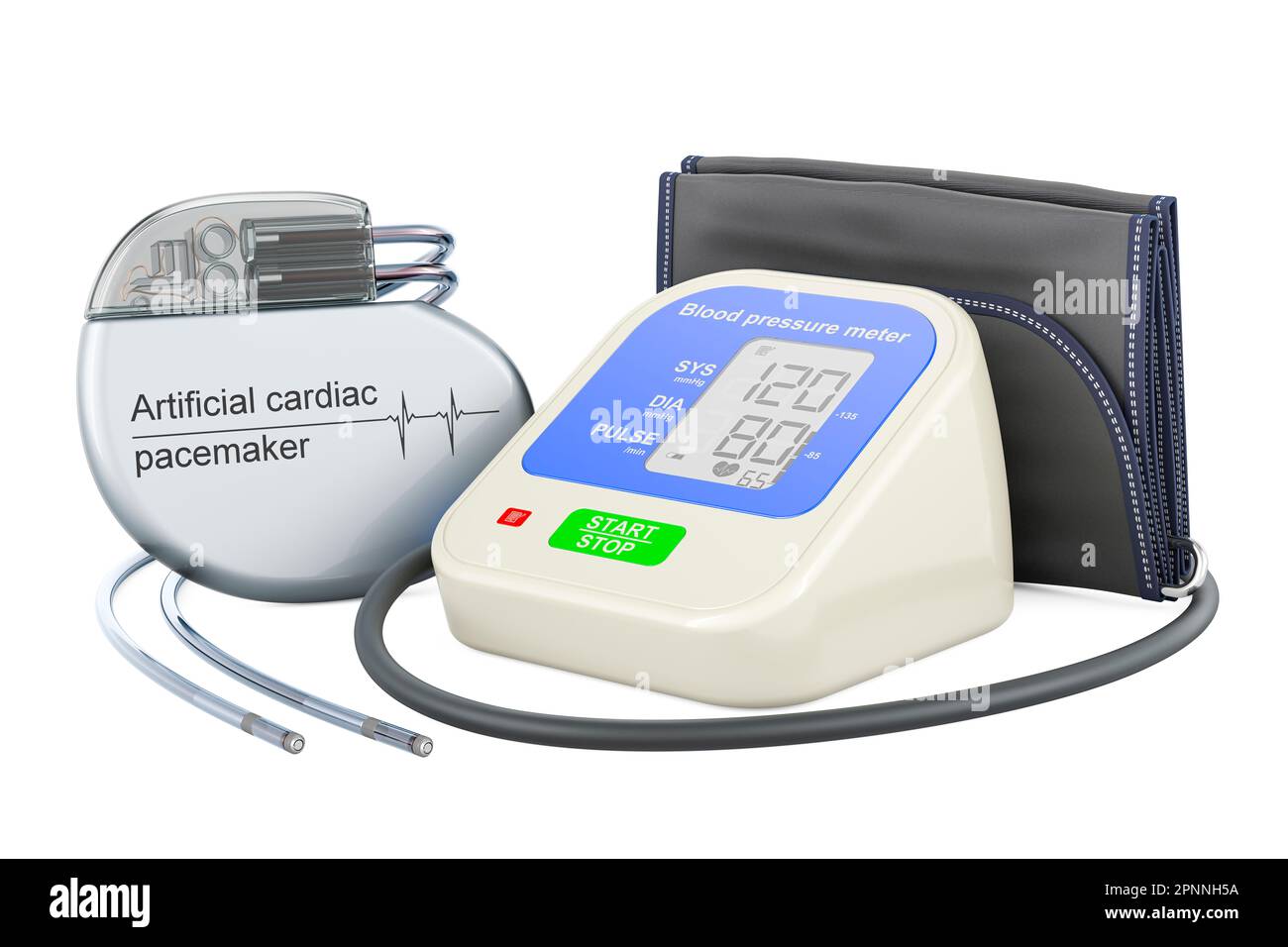 Blood pressure measurement, digital gauge medical equipment isolated on  white background. Health and medicine concept Stock Photo - Alamy