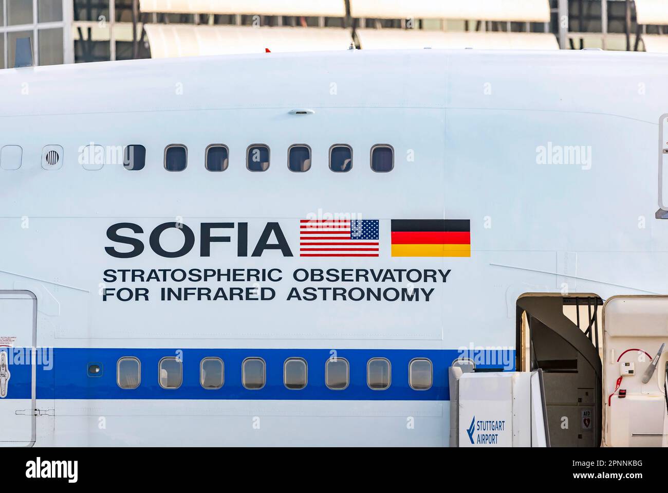 Flying Observatory SOFIA, Stratospheric Observatory for Infrared Astronomy, joint project of the US space agency NASA and the German Aerospace Stock Photo