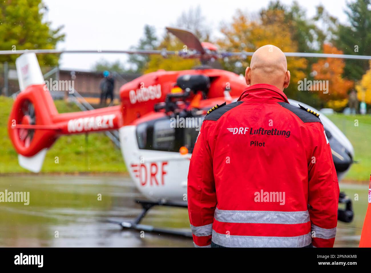 Rescue helicopter with pilot, Airbus Helicopters H145 T2, BK117 D2