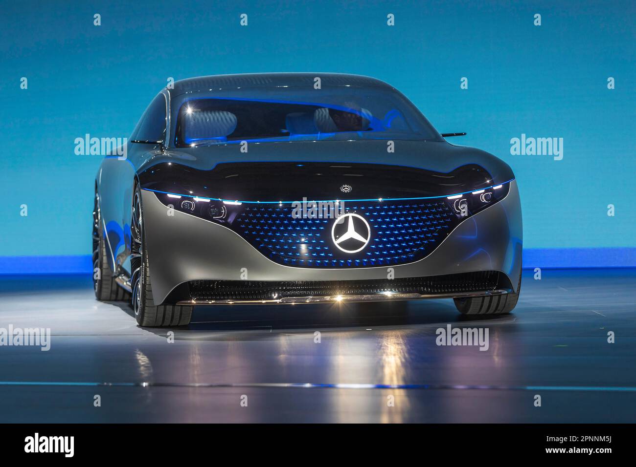 VISION EQS show car from Mercedes-Benz, design study on the future of the automobile at the IAA, Frankfurt am Main, Hesse, Germany Stock Photo