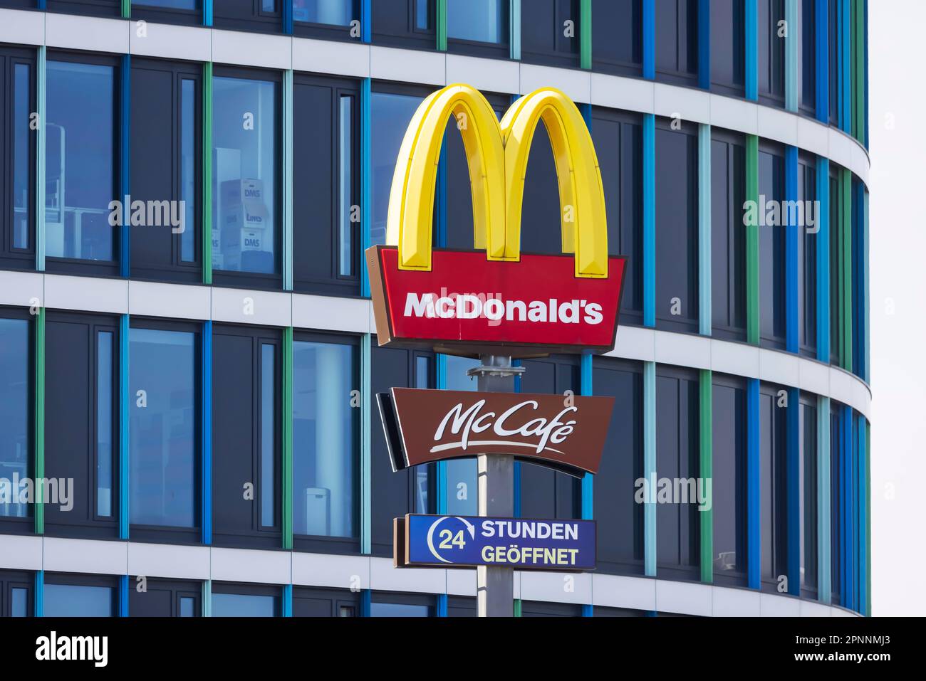 McDonald's and McCafe, logo in front of a branch, Stuttgart, Baden ...