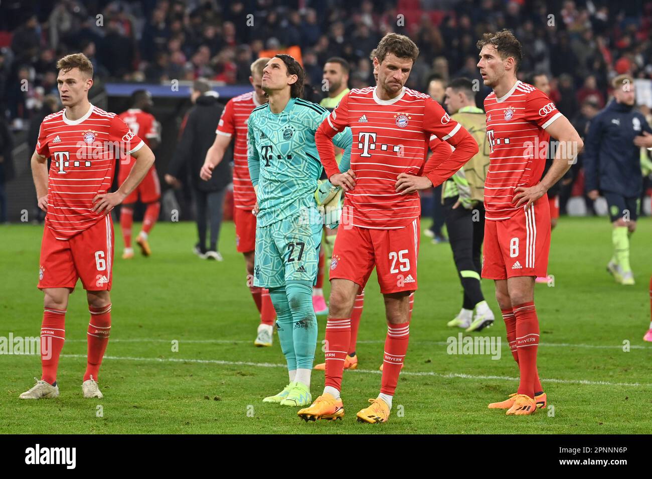 Munich, Deutschland. 19th Apr, 2023. Departure player Munich, disappointment, frustrated