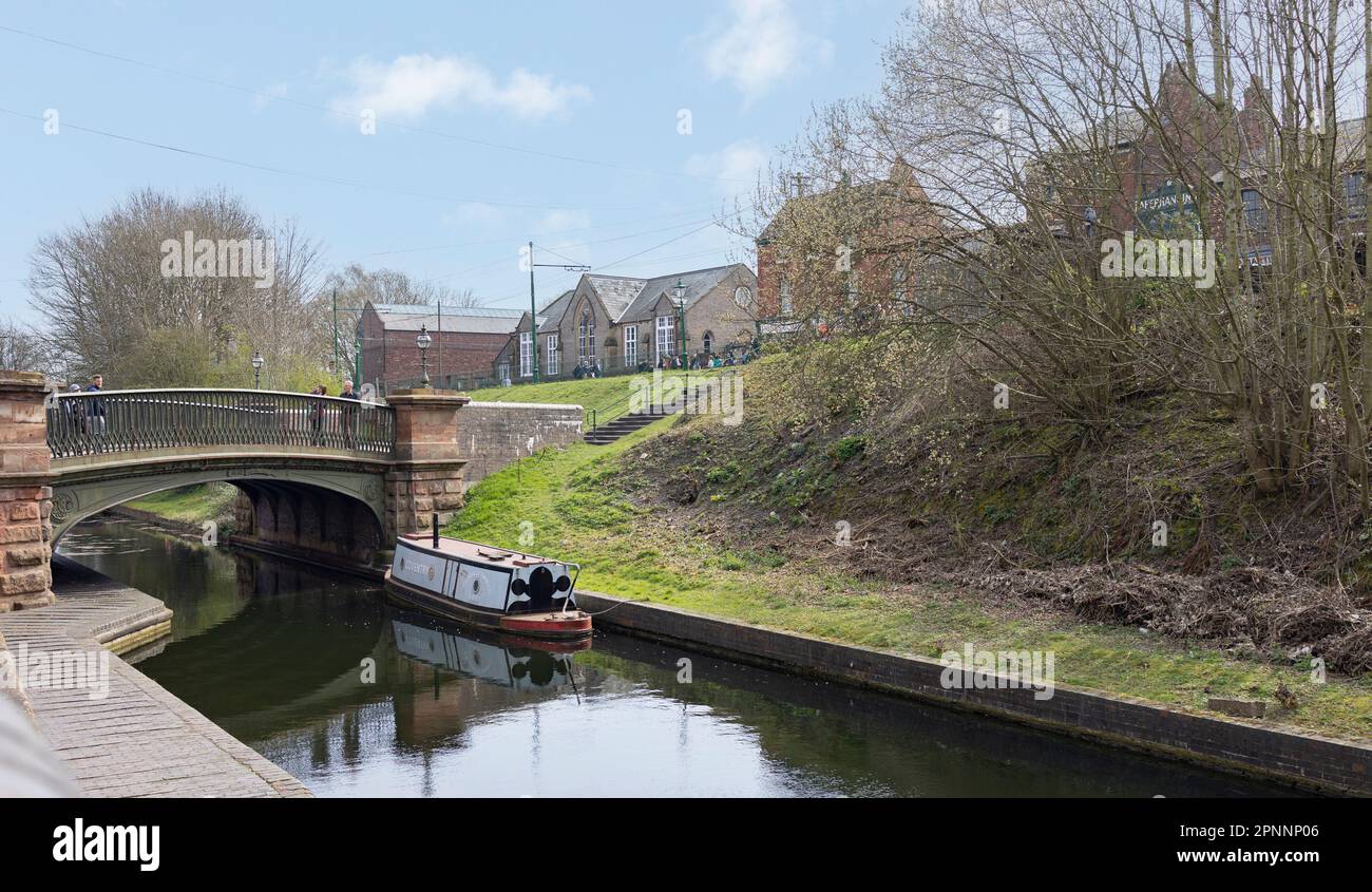 A scene of tranquil beauty along the canal waterways Stock Photo