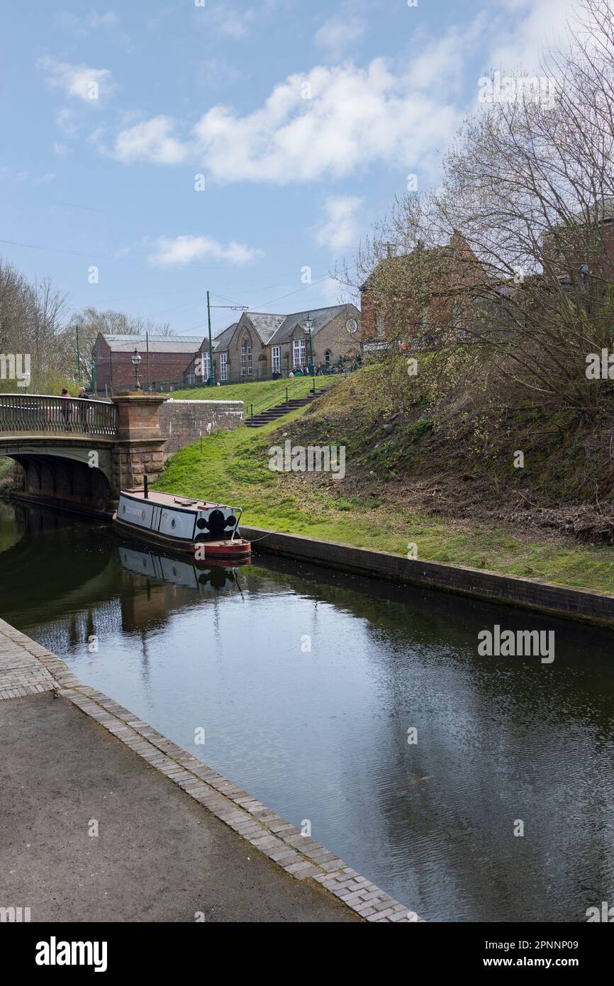 A scene of tranquil beauty along the canal waterways Stock Photo