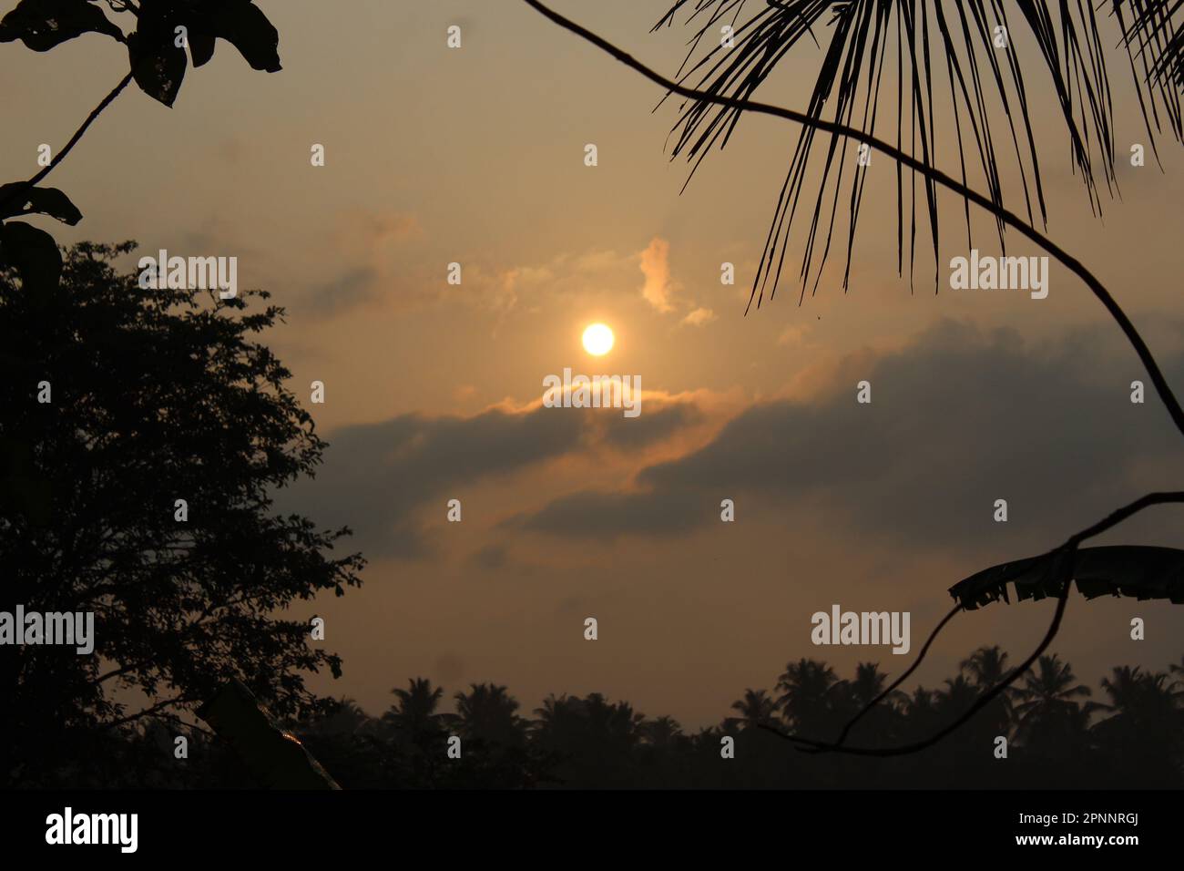 Sunrise image in a village Stock Photo