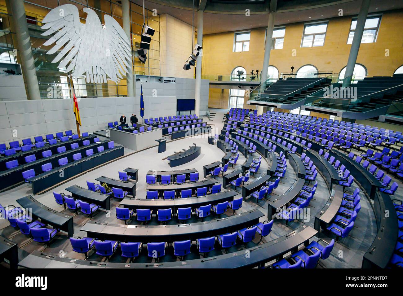 Berlin, Deutschland. 20th Apr, 2023. View of the empty plenum of the