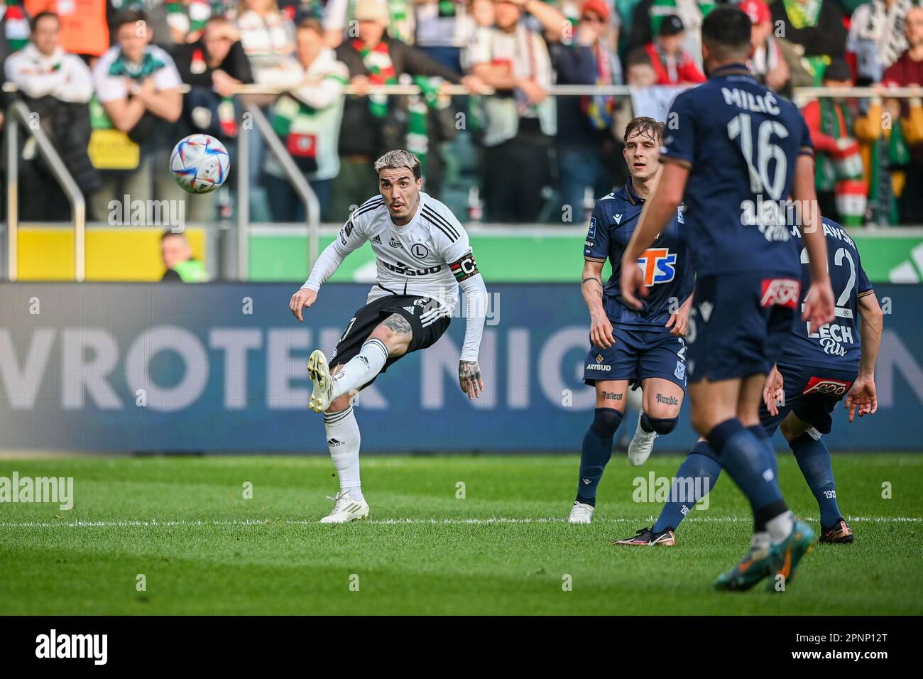 WARSAW, POLAND - APRIL 16, 2023: Polish Football League T-Mobile