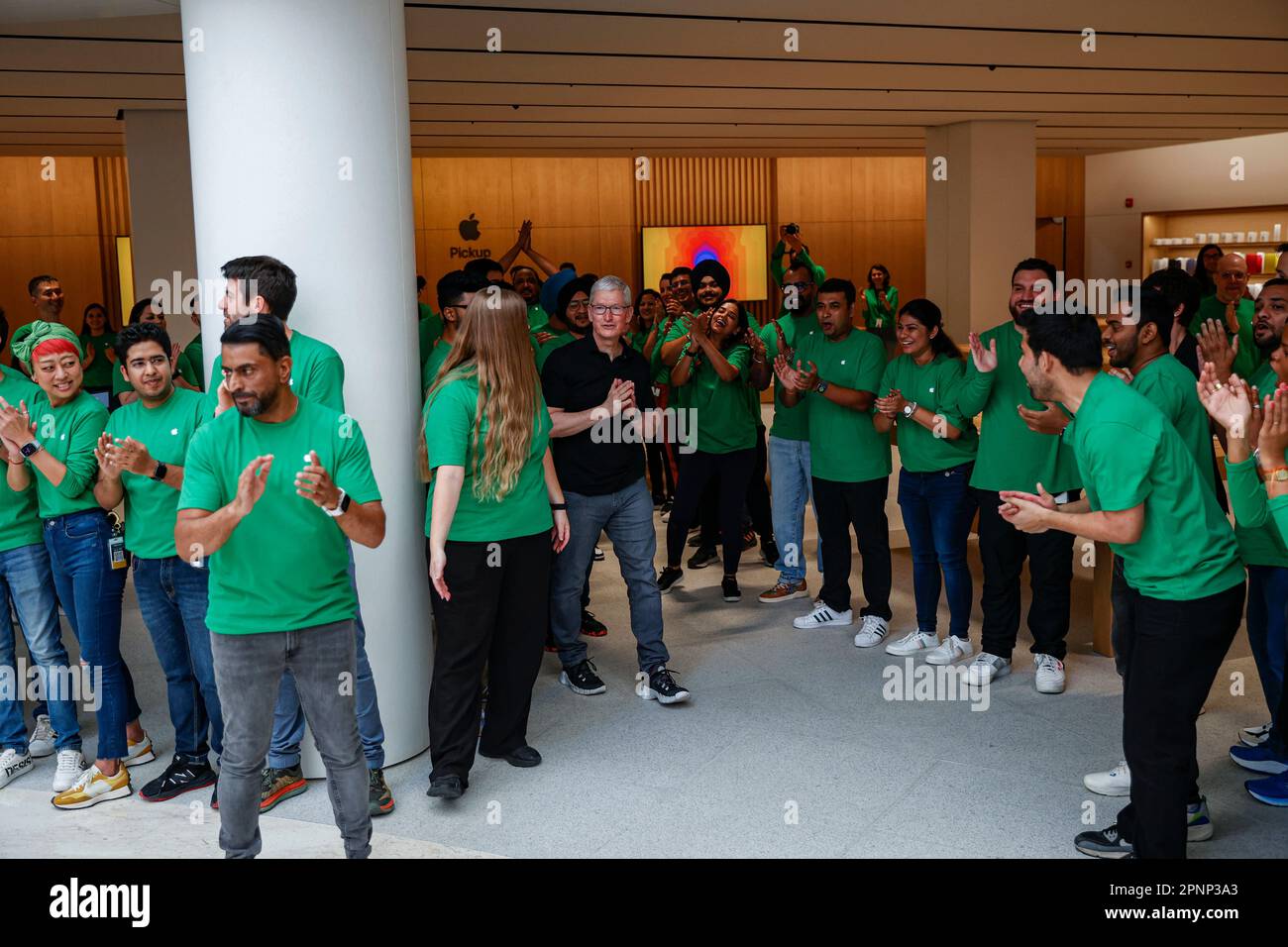 New Delhi, New Delhi, India. 20th Apr, 2023. Apple CEO Tim Cook arrives for the inauguration of the new Apple store. (Credit Image: © Karma Sonam Bhutia/ZUMA Press Wire) EDITORIAL USAGE ONLY! Not for Commercial USAGE! Stock Photo