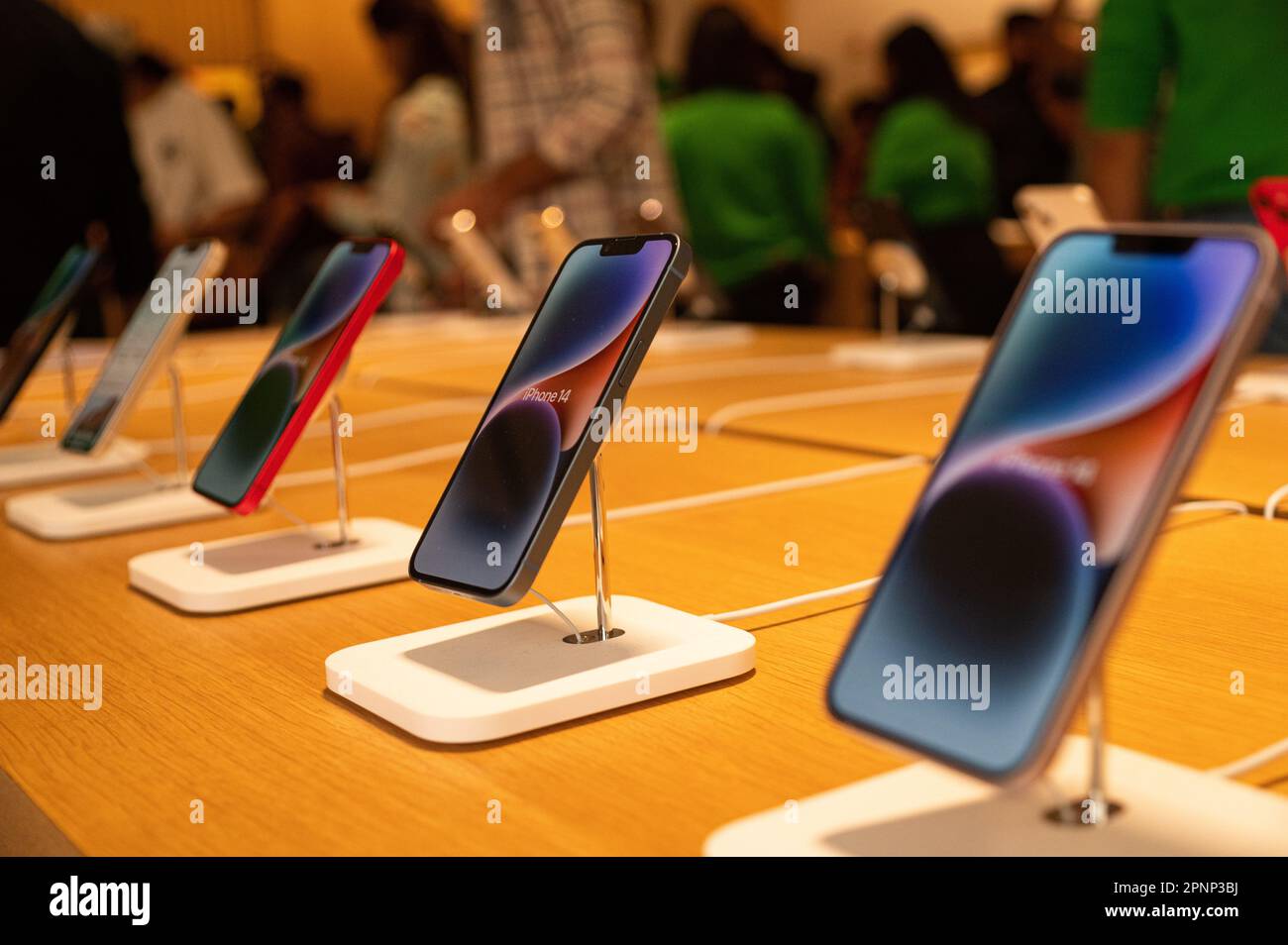 New Delhi, Delhi, India. 20th Apr, 2023. Apple iPhones kept at display