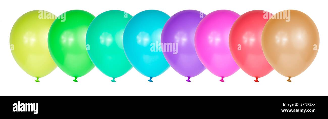 A set of balloons multicolored isolated on white background Stock Photo ...