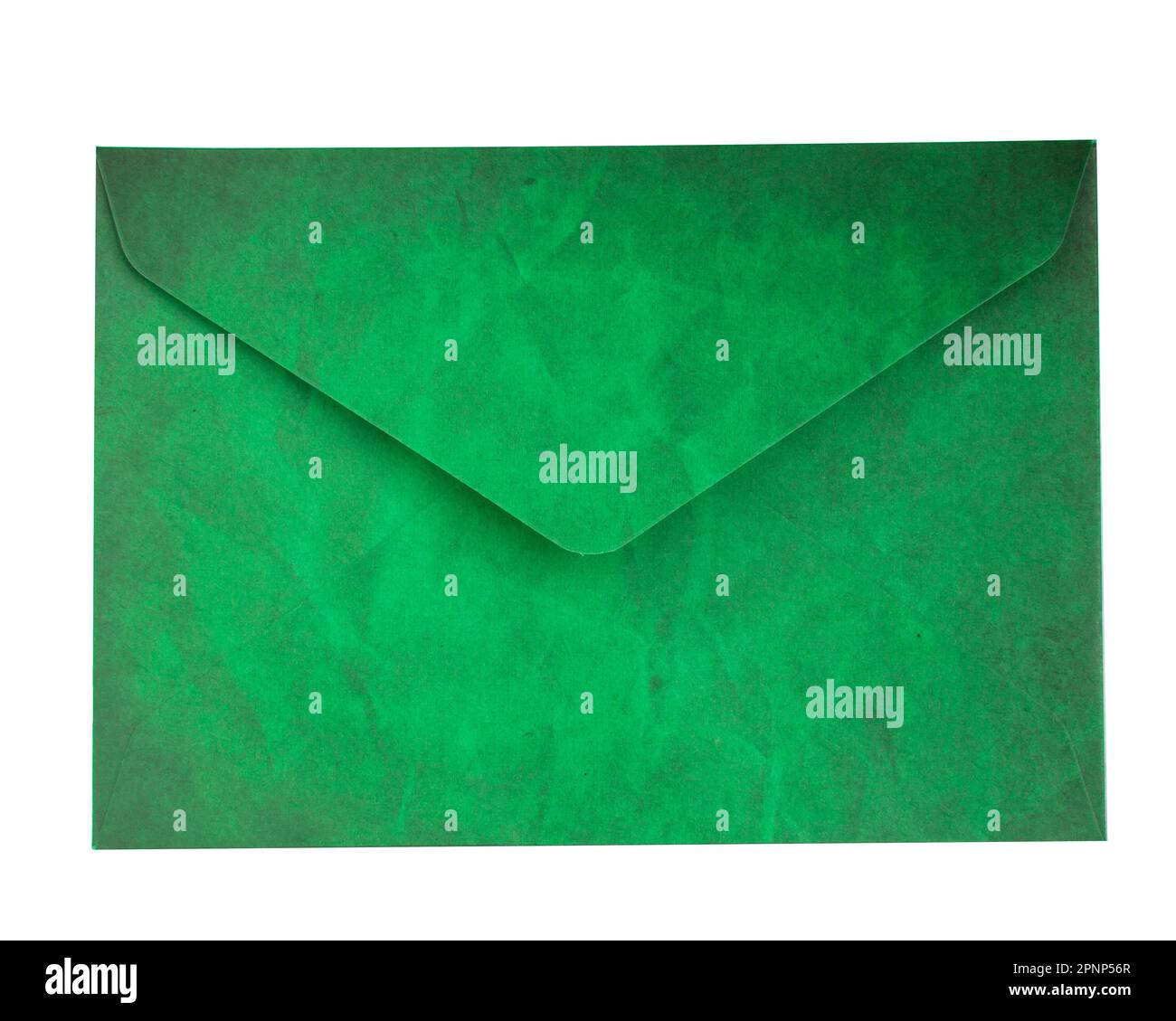 Closed green Envelope Isolated on White Background Stock Photo