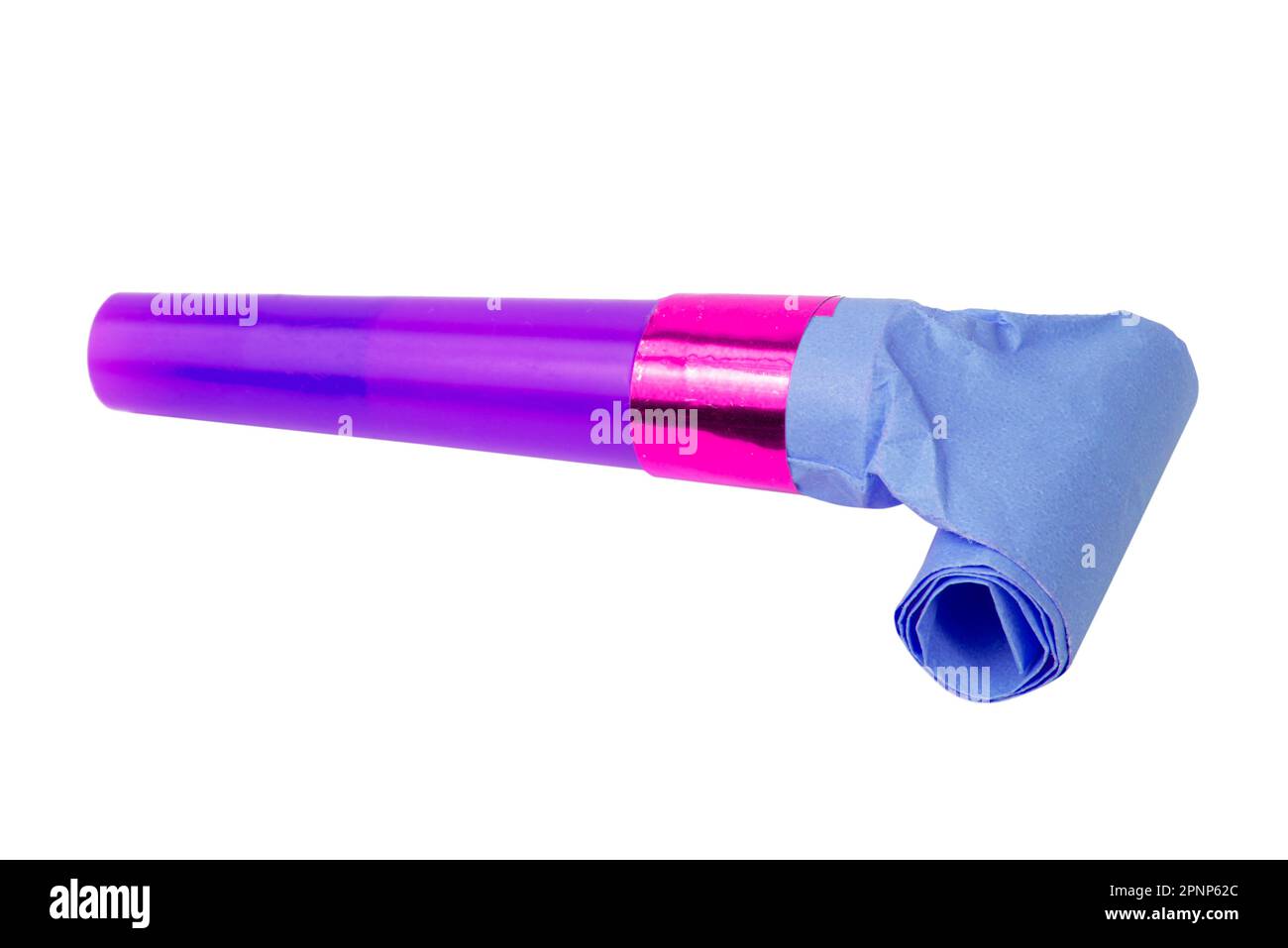 Party horn noisemaker blower rolled isolated on the white background